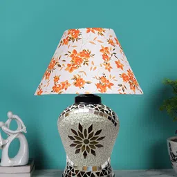 Aura White Printed Glass Frustum Shaped Table Lamp image 2