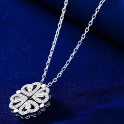 DressBerry Silver-Plated Cubic Zirconia Studded Minimal Necklace-image-5