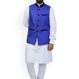 VEERA PARIDHAAN Mandarin Collar Nehru Jacket-picture-14