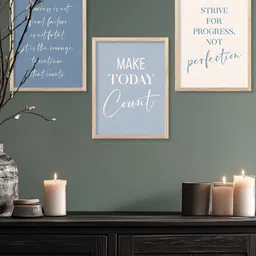 Kotart Brown & Blue 3 Pieces Motivational Wooden Wall Arts-picture-14