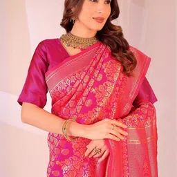 Moda Rapido Ethnic Motifs Zari Silk Blend Banarasi Saree image 3