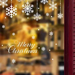 INDIAN ROYALS White Christmas Printed Self-Adhesive & Durable Wall Sticker-image-67