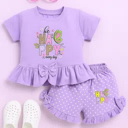 CERABI Girls Printed Pure Cotton T-Shirt With Shorts-picture-30