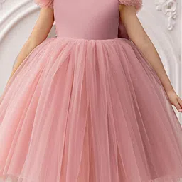 INCLUD Girl Ruffles Flutter Sleeve Bow Tulle Gown Dress image 3