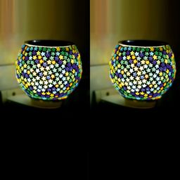 Gojeeva White & Blue 2 Pcs Camphor Diffuser Glass With Switch-picture-27