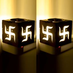 Gojeeva Brown & White 2 Pcs Camphor Diffuser Glass With Switch-picture-29