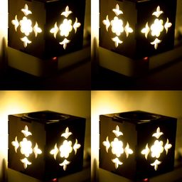 Gojeeva Brown Wooden Camphor Diffuser With Switch And Lamp-picture-0