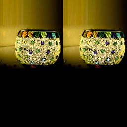 Gojeeva White & Yellow 2 Pcs Camphor Diffuser Glass With Switch-picture-5