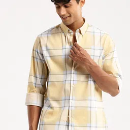 SHOWOFF Standard Slim Fit Windowpane Checked Cotton Casual Shirt-picture-23