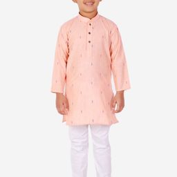 Pro-Ethic STYLE DEVELOPER Boys Peach-Coloured  Straight Pure Cotton Kurta with Pyjamas-picture-43