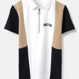 United Colors of Benetton Boys Colourblocked Polo Collar Pure Cotton T-shirt-picture-14