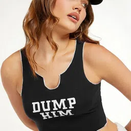 Stylecast X Slyck Print Cotton Bralette Crop Top image 1