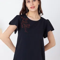 Zink London Floral Embroidered Flutter Sleeve Regular Top-picture-19