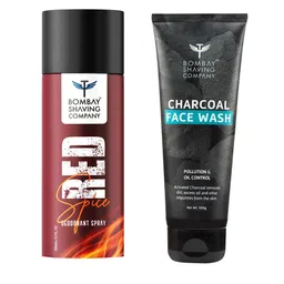 Bombay Shaving Company Set Of Charcoal Face Wash 100g & Red Spice Deodorant 150ml-picture-14
