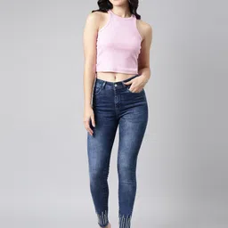 SHOWOFF Women Jean Skinny Fit Light Fade Embellished Clean Look Jeans-picture-27