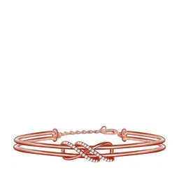 GIVA 925 Sterling Silver & Rose Gold-Plated Cubic Zirconia Bangle-Style Bracelet-picture-47