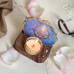 HOMEARTE Blue Agate Guru Ji Tea Light Candle Holder-image-19