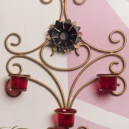 Home Sparkle Unisex Gold Candle Holders image 1