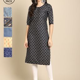 7threads 1 Stop Fashion Women Pack of 6 Digital Printed Straight Kurta-picture-26