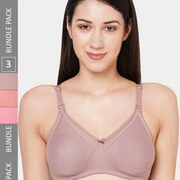 MomToBe Pack of 3 Cotton Non-Padded Non-Wired Maternity Sustainable Bra-picture-4