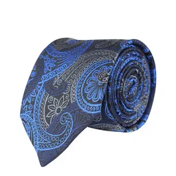 kavove KOVOVE Men Blue & Grey Printed Broad Tie image 4