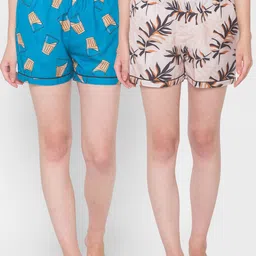 FashionRack Women Pack of 2 Printed Lounge Shorts-picture-11