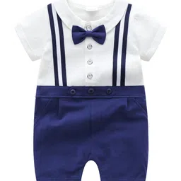 StyleCast Infant Boys Blue Striped Cotton Romper-picture-20
