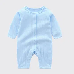 StyleCast Infant Boys Blue Self-Design Cotton Rompers-picture-34