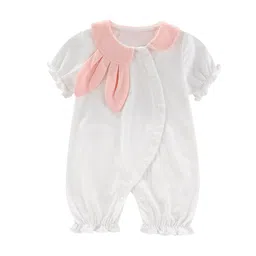 StyleCast Girls Solid Cuban Collar Puff Sleeves Ruffles Applique Romper-picture-25