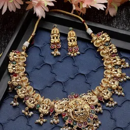 Sukkhi Gold-Plated Stones-Studded & Beaded Jewellery Set-picture-37