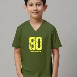 Friskers Boys Typography Printed V-Neck Pure Cotton T-Shirt-picture-17