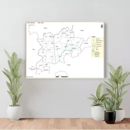 Wallpics White & Black Mahesana District Unjiha Taluk Map Water Resistant Wall Sticker-picture-26