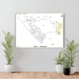Wallpics White & Black Junagadh District Mangrol Taluk Map Water Resistant Wall Sticker-image-60