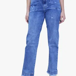 FCK-3 Women Cassidy Wide Leg High-Rise Low Distress Heavy Fade Stretchable Jeans-picture-15