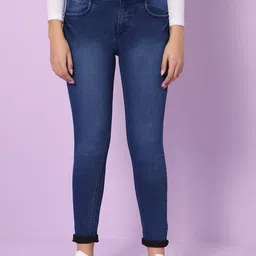 HJ HASASI Women Slim Fit High-Rise Light Fade Stretchable Jeans-image-80