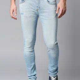 SPYKAR Men Slim Fit Low-Rise Mildly Distressed Light Fade Stretchable Cotton Jeans-image-74