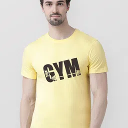 Friskers Men Yellow Typography Printed T-shirt-picture-22