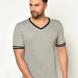 GLITO V-Neck Cotton T-shirt-image-2