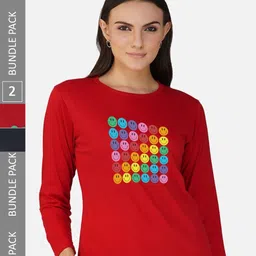 CHOZI Pack Of 2 Graphic Printed Cotton T-shirt-picture-33