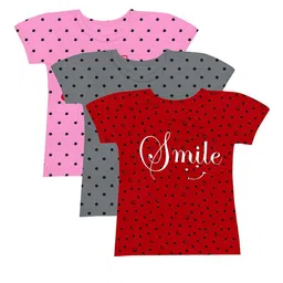 BAESD Girls Pink & Grey 3 Printed T-shirt-picture-45