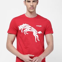 Wrangler Men Red Printed Regular Fit Cotton T-shirt-picture-43