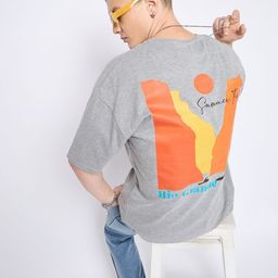 Mast & Harbour Graphic Printed Pure Cotton Oversized T-shirt-picture-24