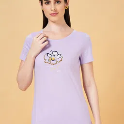 Honey by Pantaloons Regular Fit Floral Printed Round Neck Cotton T-Shirt-picture-40