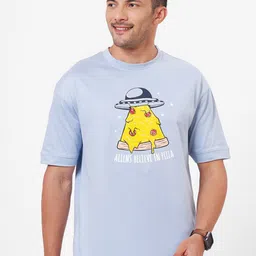 ZU Graphic Printed Round Neck Half Sleeve Cotton Oversized T-shirt-image-73