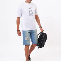 ZU Typography Printed Oversized Cotton T-shirt-image-11