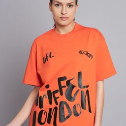 GRIFFEL Typography Printed Drop-Shoulder Sleeves Cotton Oversized T-shirt-picture-12