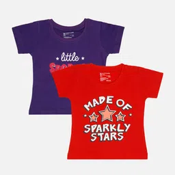 Bodycare Girls Pack of 2 Typography Printed Cotton T-shirts-picture-34