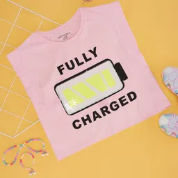 Pantaloons Junior Girls Typography Printed Cotton T-shirt-image-15