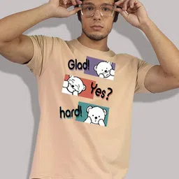 Greylongg Men Graphic Printed Round Neck Cotton T-shirt-picture-34