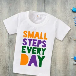 Babywish Kids Typography Printed Round Neck Short Sleeves Cotton Relaxed Fit T-shirt-picture-32